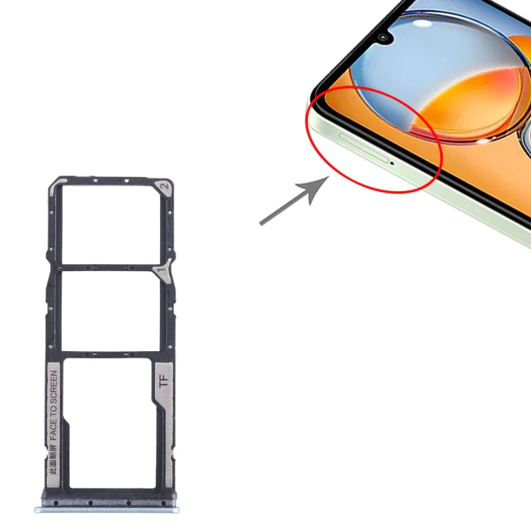 For Xiaomi Redmi 13C 4G SIM Card Tray + SIM Card Tray + Micro SD Card Tray (Blue) - Image 4