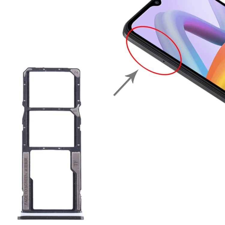 For Xiaomi Redmi A2+ SIM Card Tray + SIM Card Tray + Micro SD Card Tray (Black) - Image 4