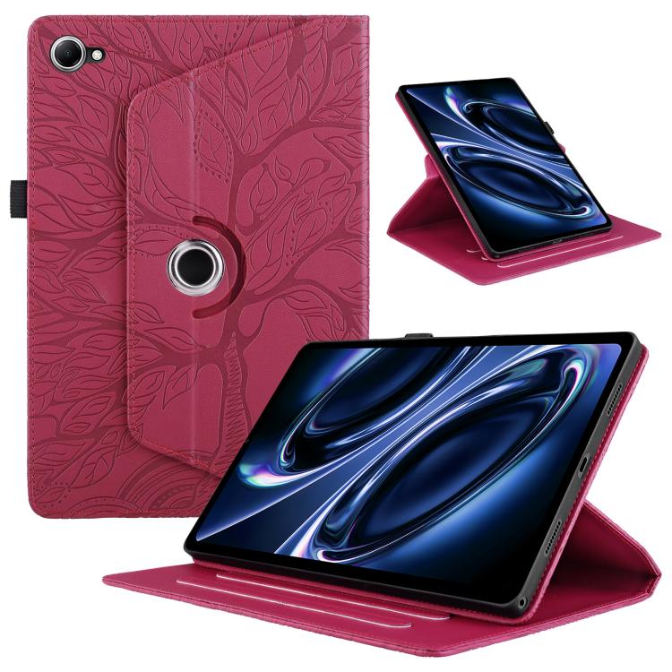 For Xiaomi Redmi K Pad 2 8.8 2026 Tree Life Embossed Rotation Leather Tablet Case(Red)