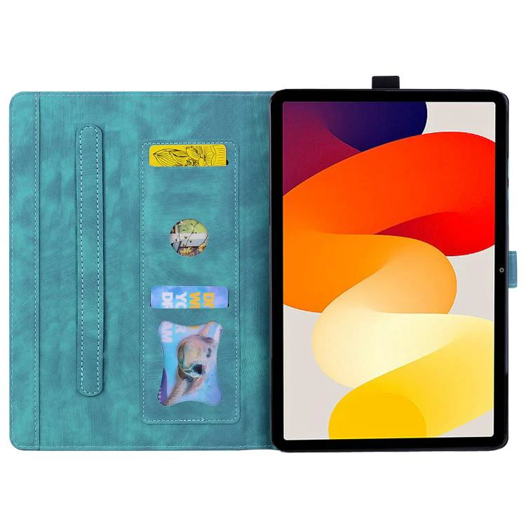 For Xiaomi Redmi K Pad Cartoon Sakura Cat Embossed Leather Tablet Case(Green) - Image 3