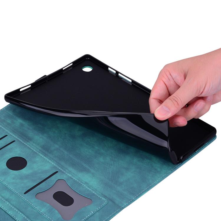 For Xiaomi Redmi K Pad Cartoon Sakura Cat Embossed Leather Tablet Case(Green) - Image 4