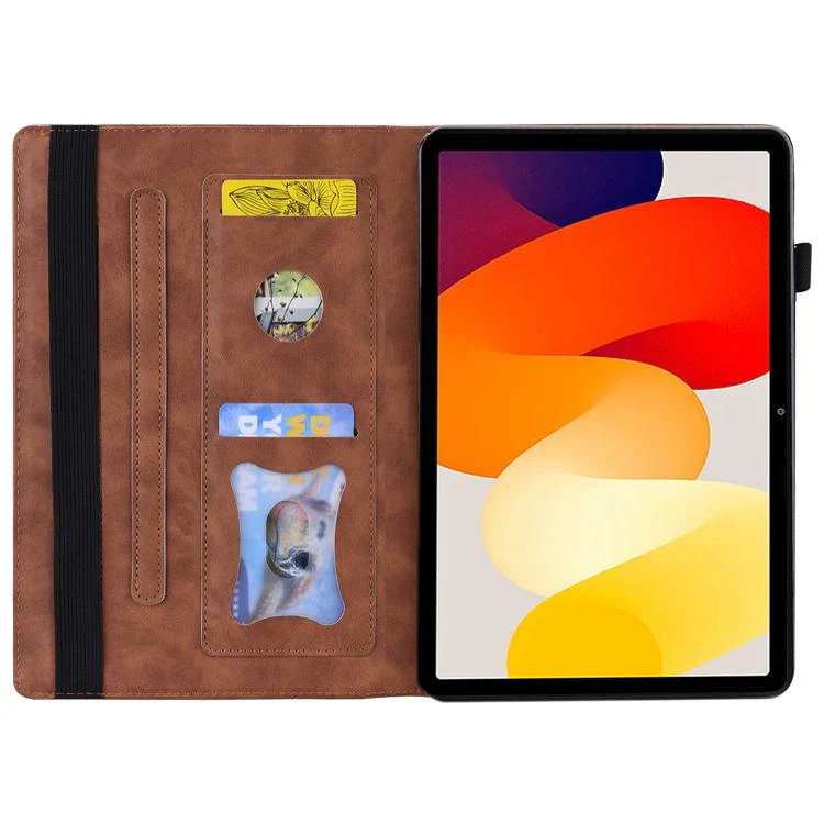 For Xiaomi Redmi K Pad Splicing Shockproof Leather Tablet Case(Brown) - Image 4