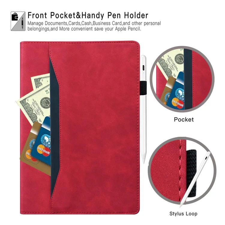 For Xiaomi Redmi K Pad Splicing Shockproof Leather Tablet Case(Red) - Image 8
