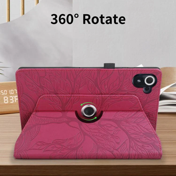 For Xiaomi Redmi K Pad Tree Life Embossed Rotation Leather Tablet Case(Red) - Image 7