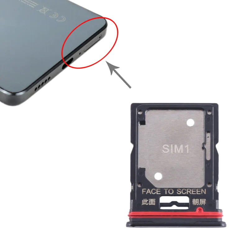 For Xiaomi Redmi K50i SIM Card Tray + SIM Card Tray / Micro SD Card Tray (Black) - Image 4