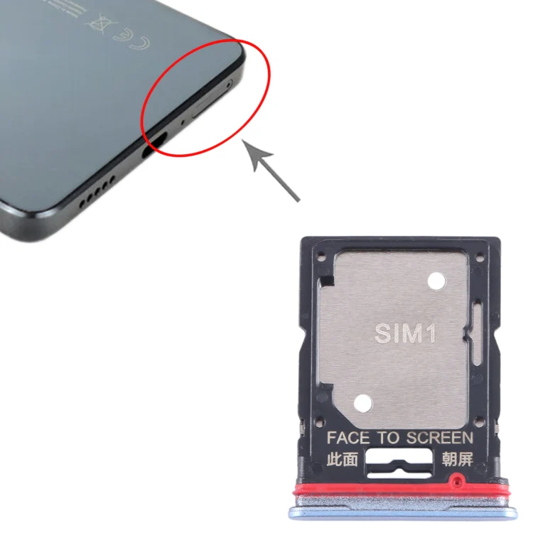For Xiaomi Redmi Note 11T Pro SIM Card Tray + SIM Card Tray / Micro SD Card Tray (Blue) - Image 4