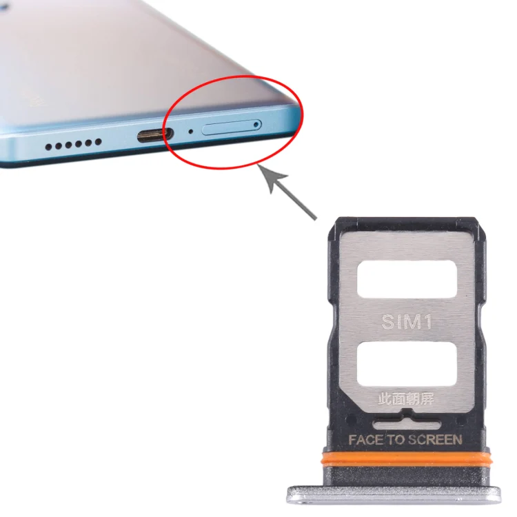 For Xiaomi Redmi Note 12 Pro+ 5G SIM Card Tray + SIM Card Tray (Silver) - Image 4