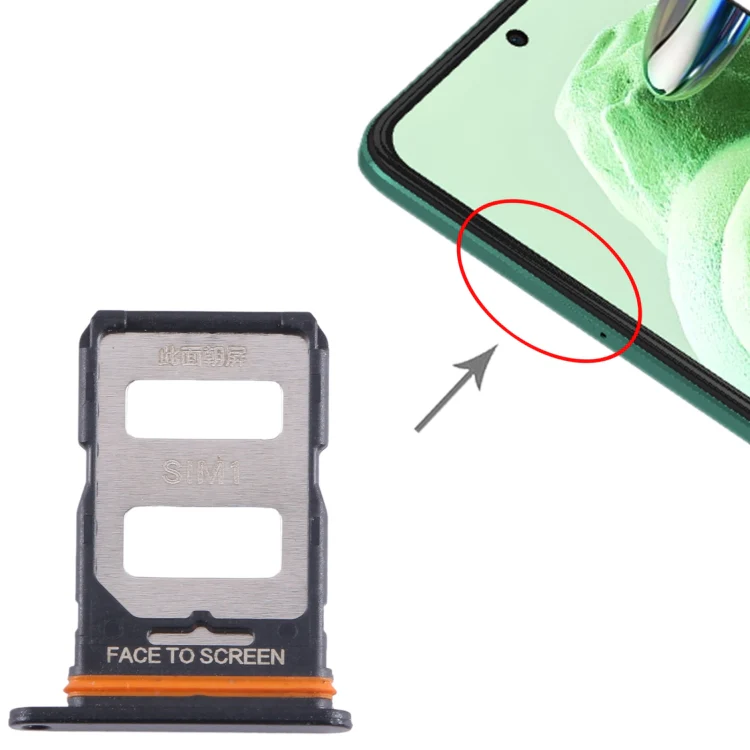 For Xiaomi Redmi Note 12 Turbo SIM Card Tray + SIM Card Tray (Black) - Image 4