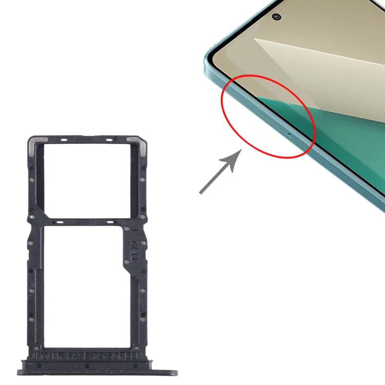 For Xiaomi Redmi Note 13 5G SIM Card Tray + SIM / Micro SD Card Tray (Black) - Image 4