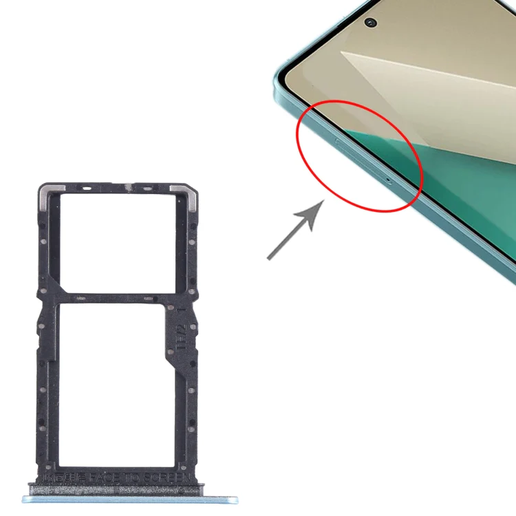 For Xiaomi Redmi Note 13 5G SIM Card Tray + SIM / Micro SD Card Tray (Blue) - Image 4