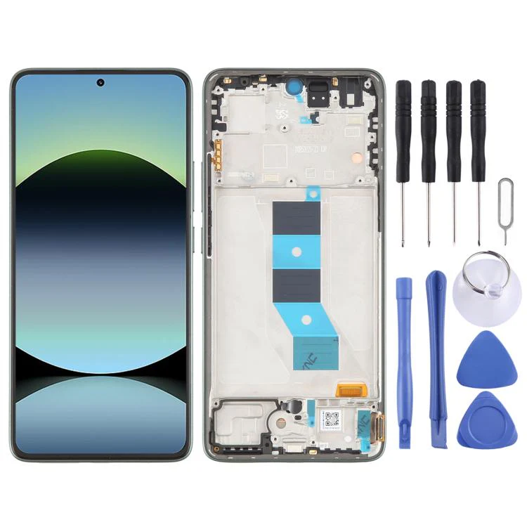 For Xiaomi Redmi Note 14 5G AMOLED Original LCD Screen Digitizer Full Assembly with Frame (Dark Green)