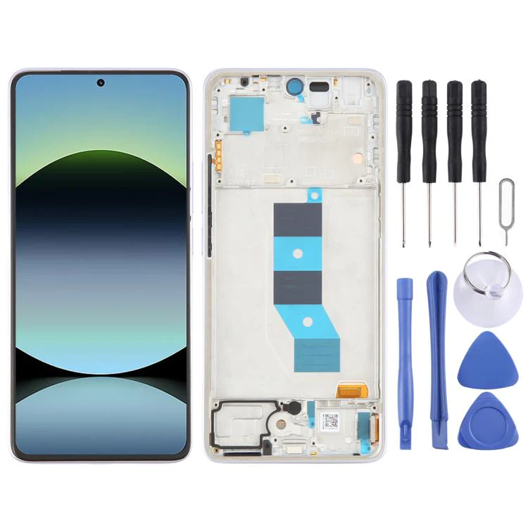 For Xiaomi Redmi Note 14 5G AMOLED Original LCD Screen Digitizer Full Assembly with Frame (Purple)