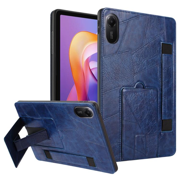 For Xiaomi Redmi Pad 2 11 2025 Wristband Retro Vegan Leather Back Tablet Case with Holder(Blue)