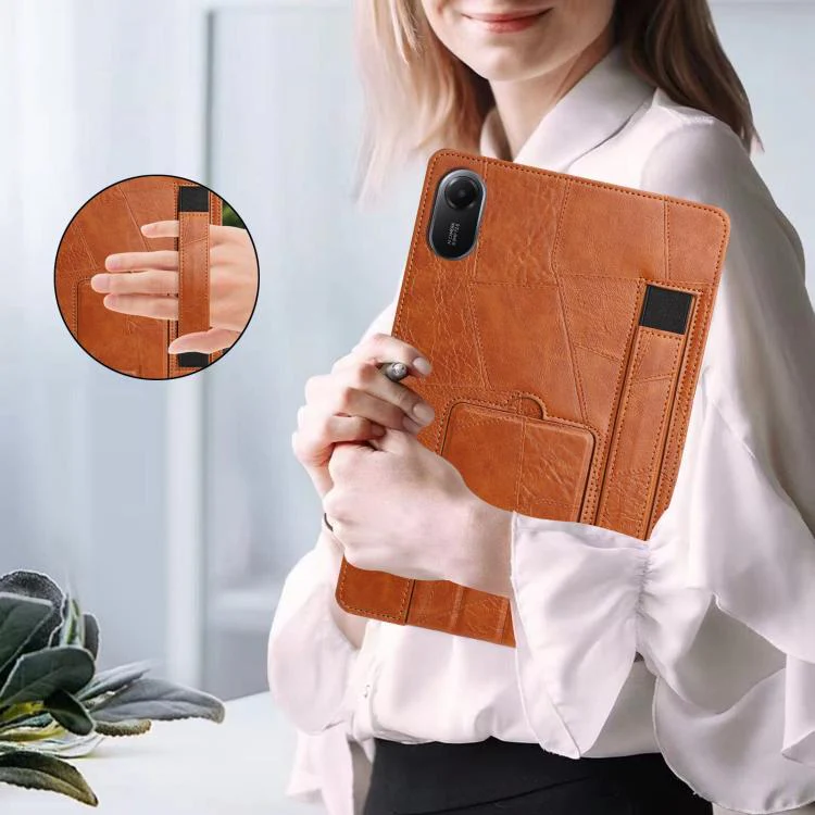 For Xiaomi Redmi Pad 2 11 2025 Wristband Retro Vegan Leather Back Tablet Case with Holder(Brown) - Image 5