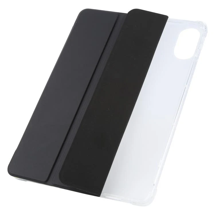 For Xiaomi Redmi Pad 2 3-fold Clear TPU Smart Leather Tablet Case with Pen Slot(Black) - Image 2