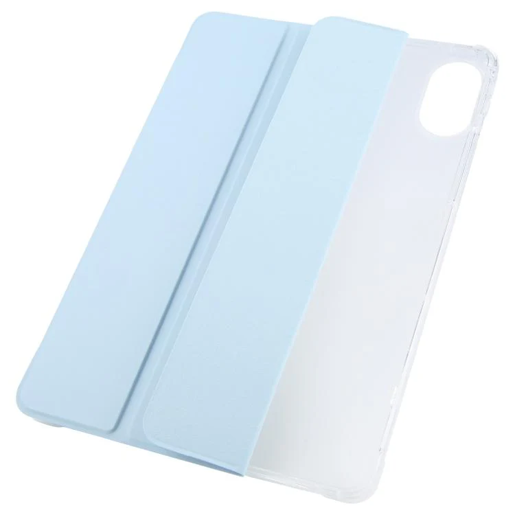 For Xiaomi Redmi Pad 2 3-fold Clear TPU Smart Leather Tablet Case with Pen Slot(Ice Blue) - Image 2