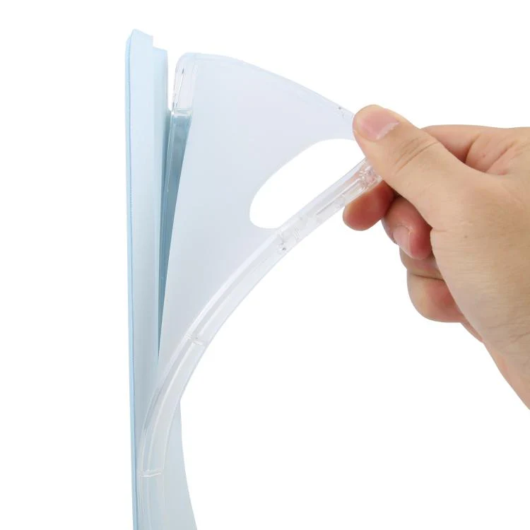 For Xiaomi Redmi Pad 2 3-fold Clear TPU Smart Leather Tablet Case with Pen Slot(Ice Blue) - Image 6