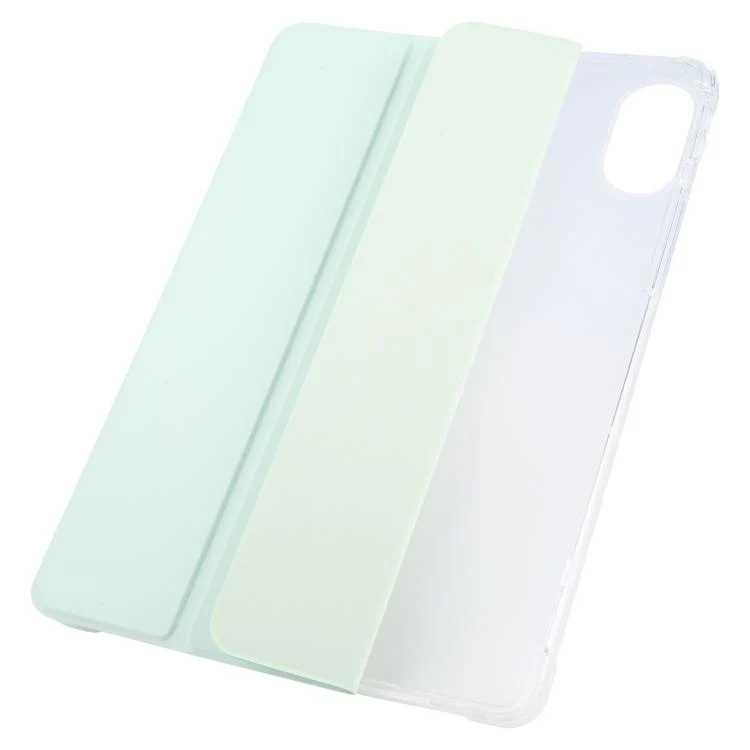 For Xiaomi Redmi Pad 2 3-fold Clear TPU Smart Leather Tablet Case with Pen Slot(Light Green) - Image 2