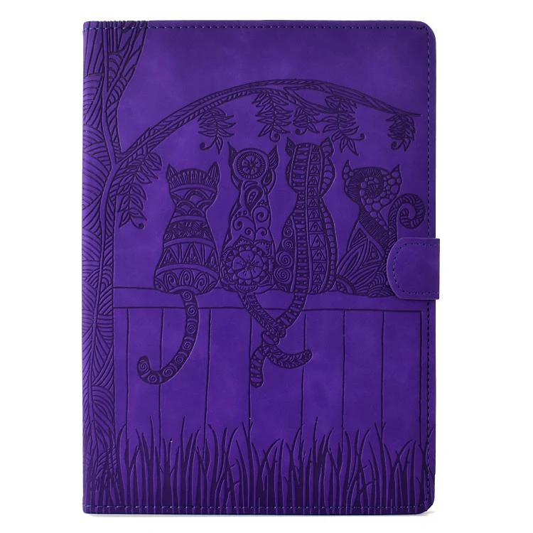 For Xiaomi Redmi Pad 2 Cats Embossed Leather Smart Tablet Case(Purple) - Image 2
