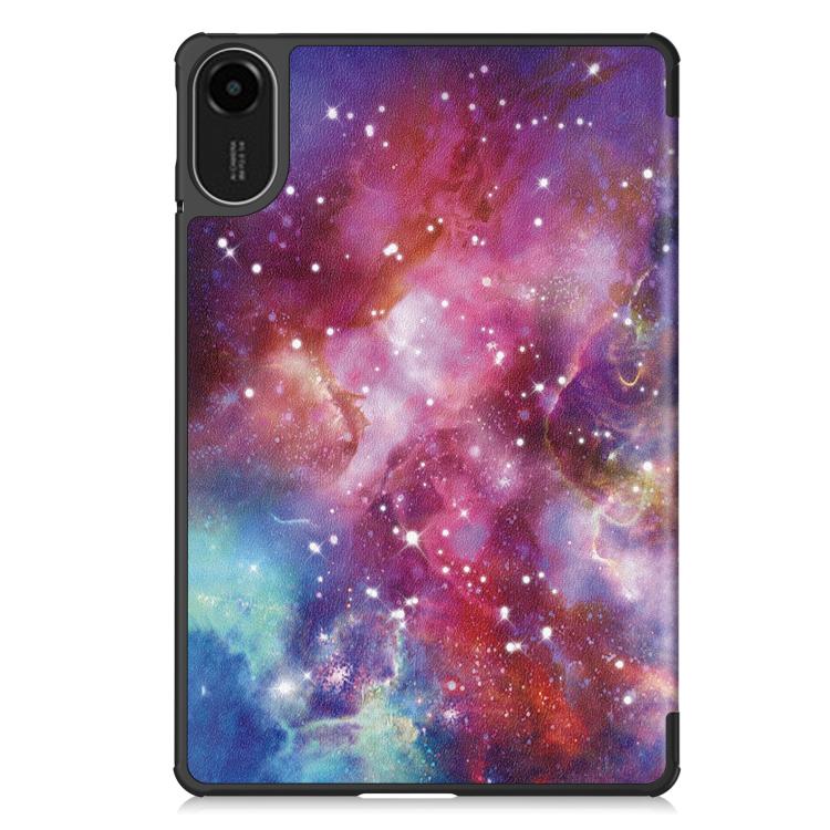 For Xiaomi Redmi Pad 2 Custer Painted 3-Fold Stand Leather Smart Tablet Case(Milky Way) - Image 3