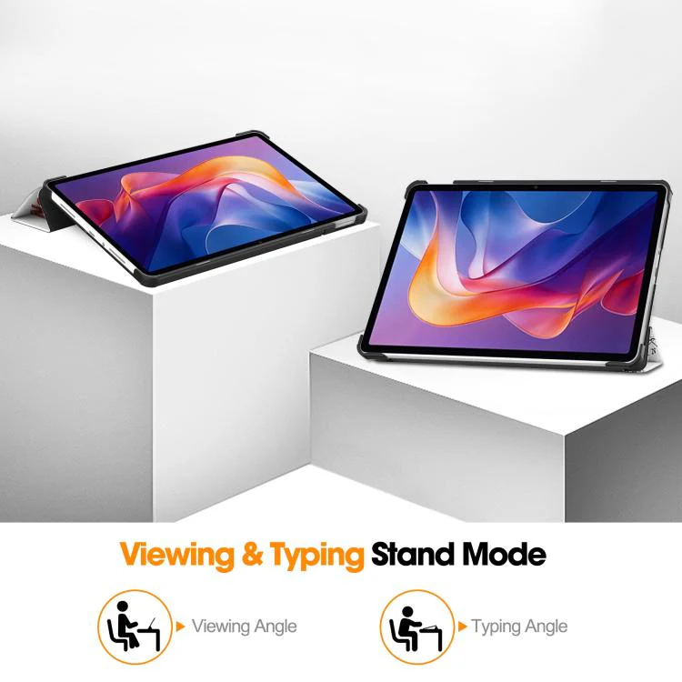 For Xiaomi Redmi Pad 2 Custer Painted 3-Fold Stand Leather Smart Tablet Case(Retro Eiffel Tower) - Image 8