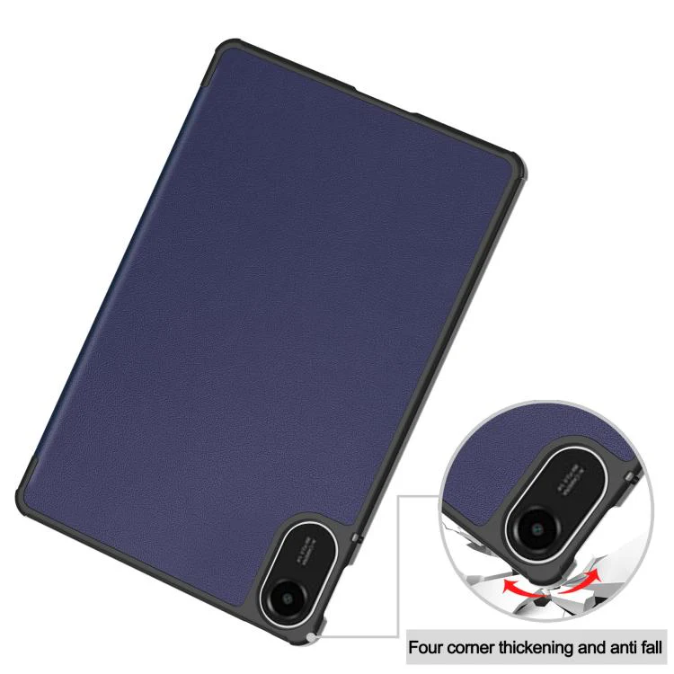 For Xiaomi Redmi Pad 2 Custer Texture 3-Fold Holder Leather Smart Tablet Case(Dark Blue) - Image 6