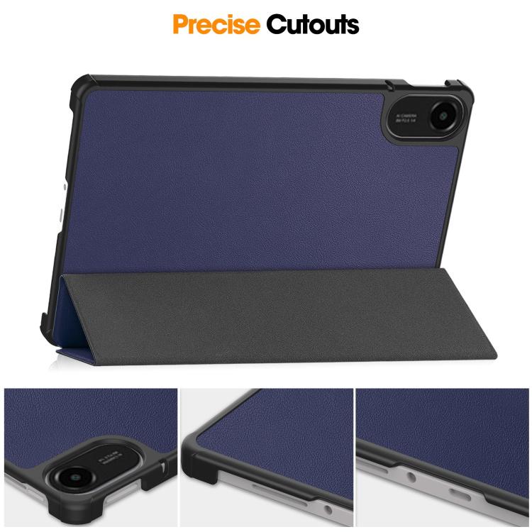 For Xiaomi Redmi Pad 2 Custer Texture 3-Fold Holder Leather Smart Tablet Case(Dark Blue) - Image 7