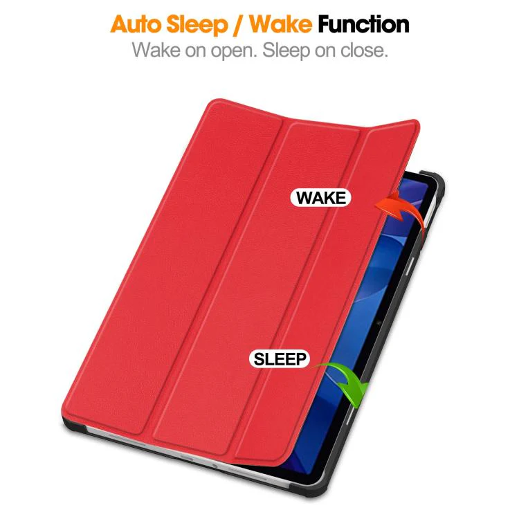 For Xiaomi Redmi Pad 2 Custer Texture 3-Fold Holder Leather Smart Tablet Case(Red) - Image 5