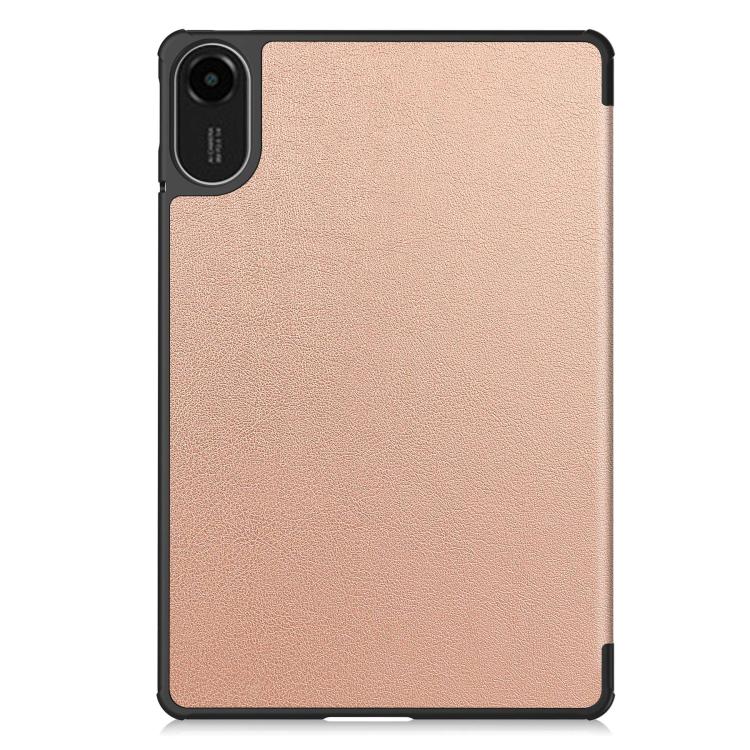 For Xiaomi Redmi Pad 2 Custer Texture 3-Fold Holder Leather Smart Tablet Case(Rose Gold) - Image 3