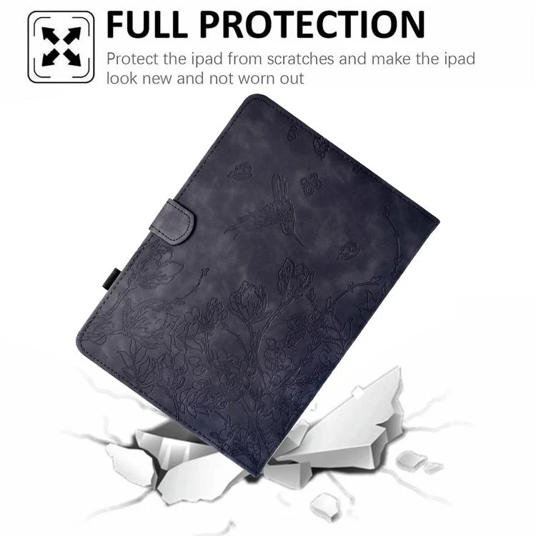 For Xiaomi Redmi Pad 2 Flowers and Bird Embossed Smart Leather Tablet Case(Black) - Image 7
