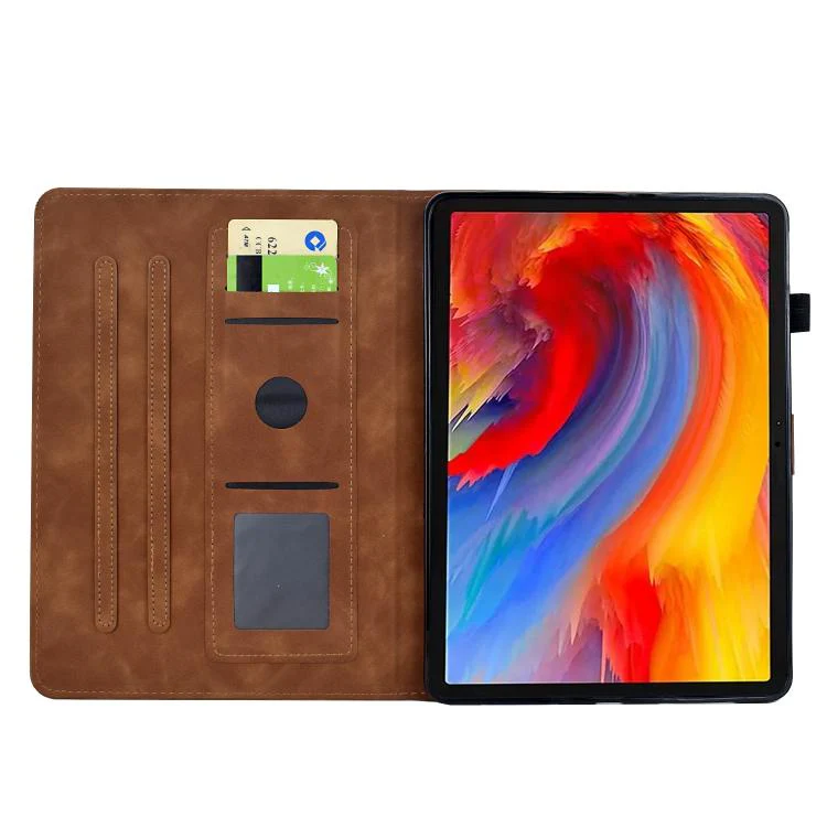 For Xiaomi Redmi Pad 2 Flowers and Bird Embossed Smart Leather Tablet Case(Brown) - Image 4