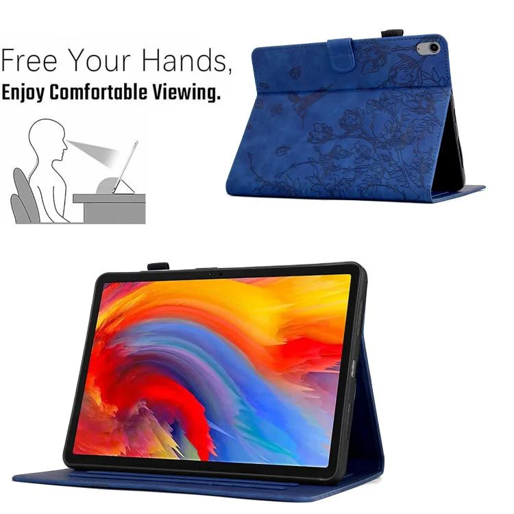 For Xiaomi Redmi Pad 2 Flowers and Bird Embossed Smart Leather Tablet Case(Dark Blue) - Image 6