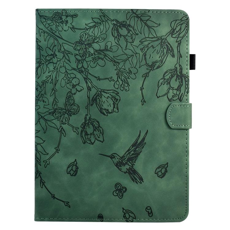 For Xiaomi Redmi Pad 2 Flowers and Bird Embossed Smart Leather Tablet Case(Green) - Image 2