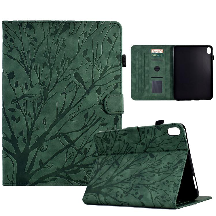 For Xiaomi Redmi Pad 2 Fortune Tree Embossed Leather Smart Tablet Case(Green)