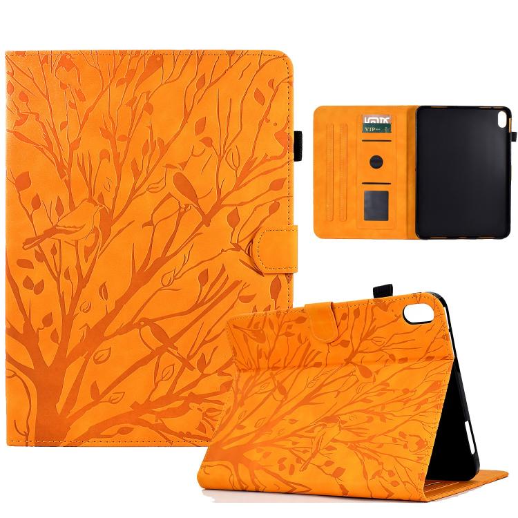 For Xiaomi Redmi Pad 2 Fortune Tree Embossed Leather Smart Tablet Case(Khaki)