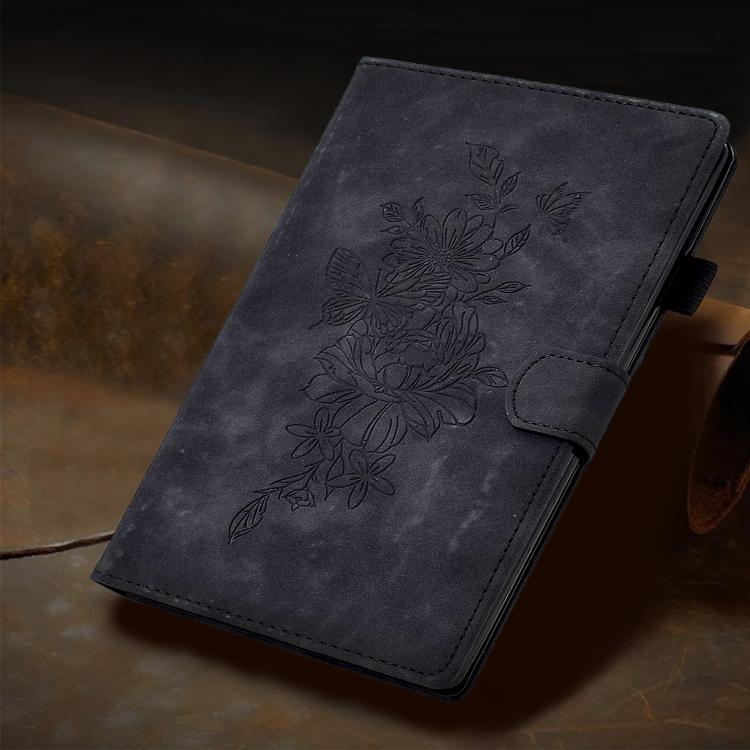 For Xiaomi Redmi Pad 2 Peony Butterfly Embossed Leather Smart Tablet Case(Black) - Image 8