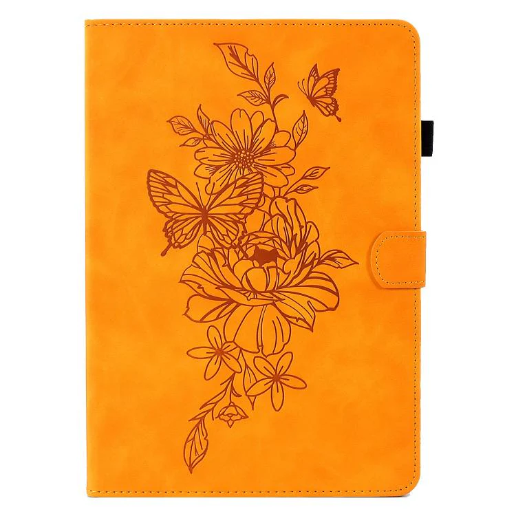 For Xiaomi Redmi Pad 2 Peony Butterfly Embossed Leather Smart Tablet Case(Khaki) - Image 2