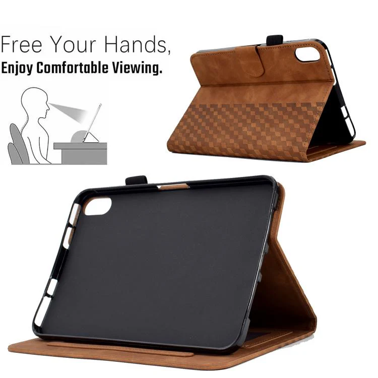 For Xiaomi Redmi Pad 2 Rhombus Embossed Leather Smart Tablet Case(Brown) - Image 6