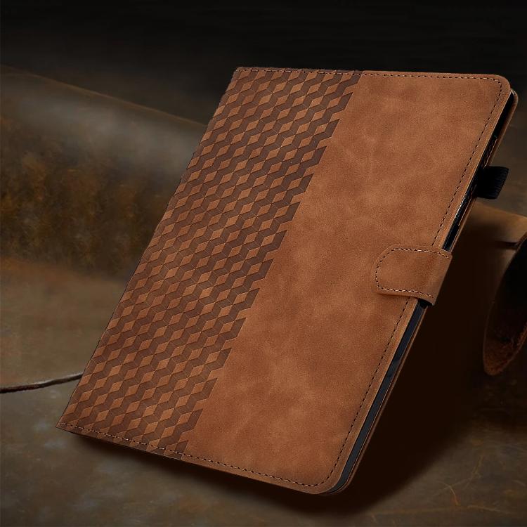 For Xiaomi Redmi Pad 2 Rhombus Embossed Leather Smart Tablet Case(Brown) - Image 8