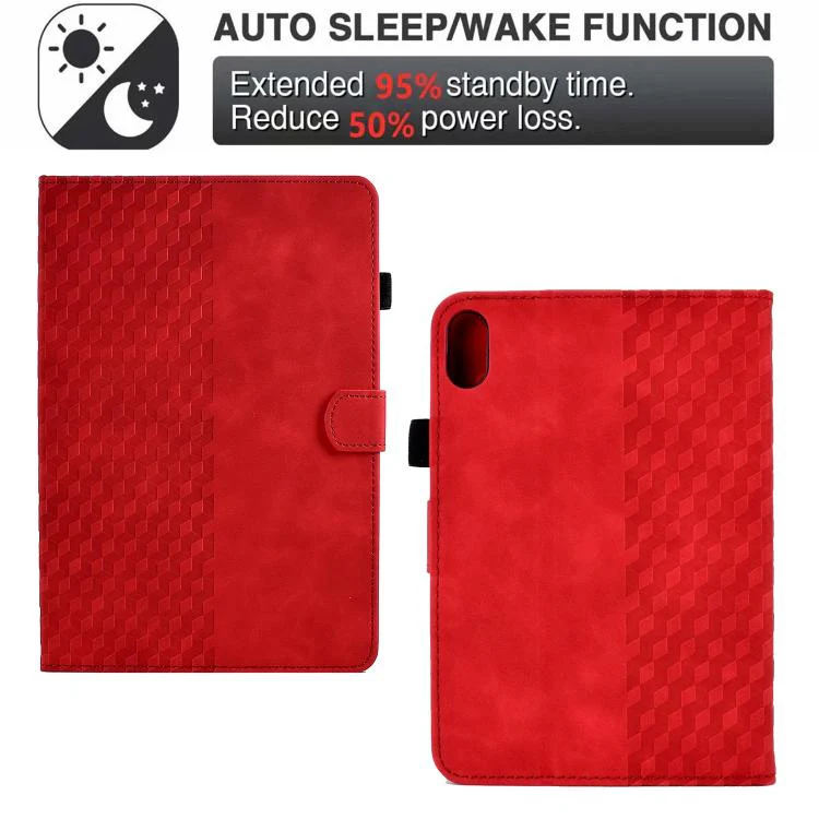 For Xiaomi Redmi Pad 2 Rhombus Embossed Leather Smart Tablet Case(Red) - Image 5