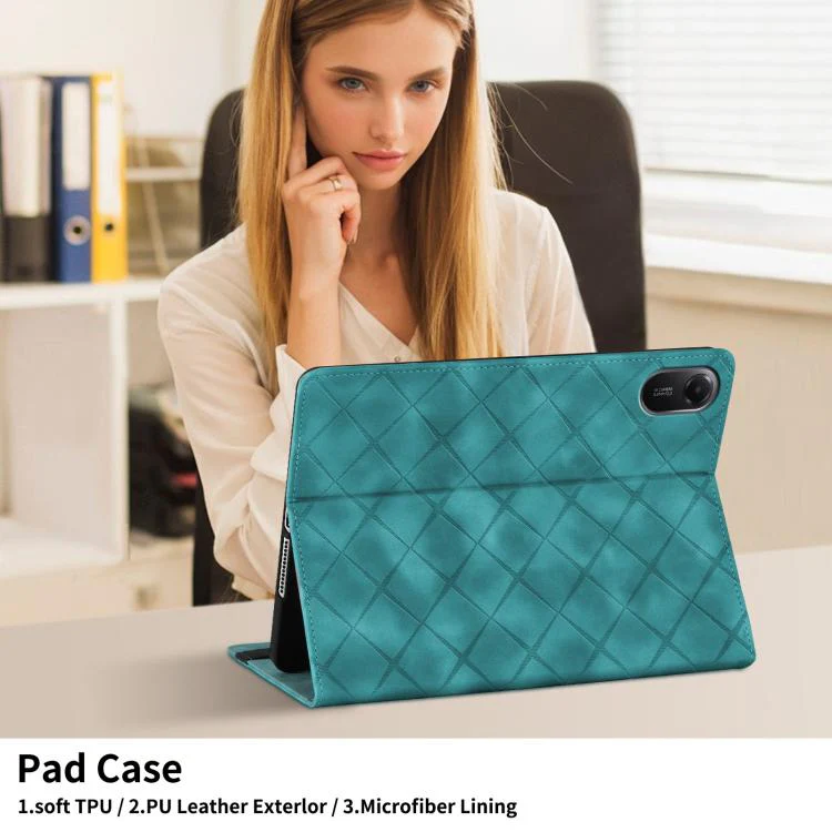 For Xiaomi Redmi Pad 2 Rhombus Embossing Leather Tablet Case(Green) - Image 5