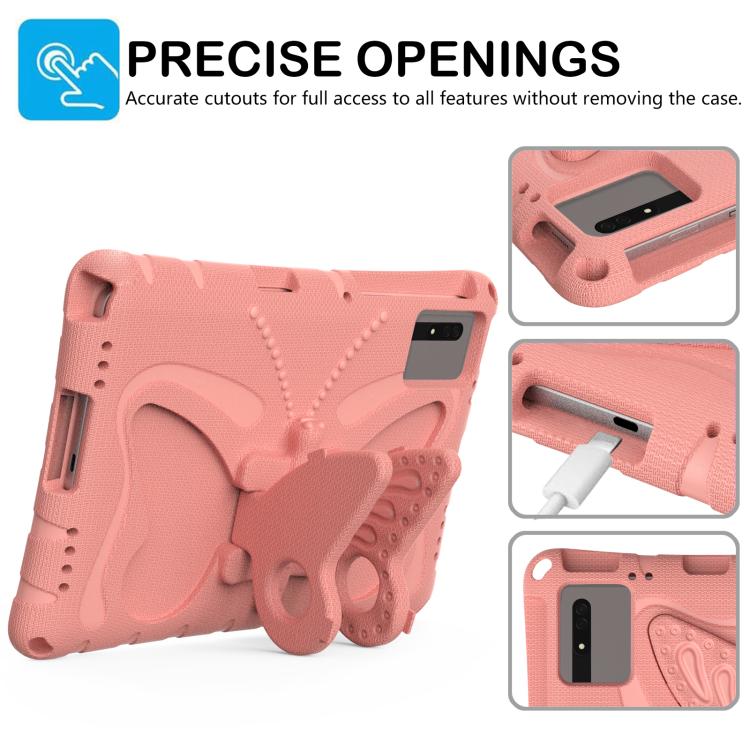 For Xiaomi Redmi Pad 2 / SE 11 2025 Butterfly Bracket EVA Shockproof Tablet Case(Pink Orange) - Image 2