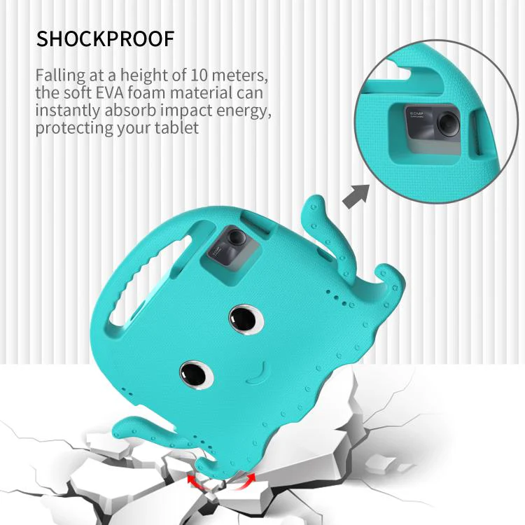 For Xiaomi Redmi Pad 2 /SE 11 2025 Octopus Style EVA Hybrid PC Shockproof Tablet Case with Strap(Glacial Green) - Image 4