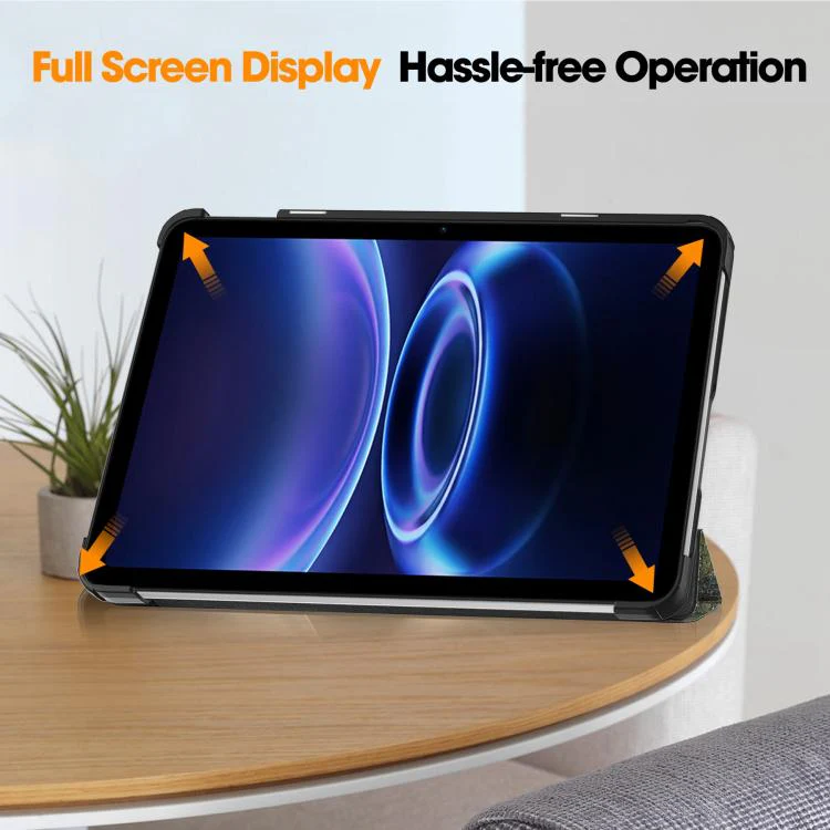 For Xiaomi Redmi Pad 2 SE 9.7 2026 Custer Painted 3-Fold Stand Leather Smart Tablet Case(Starry Sky) - Image 8