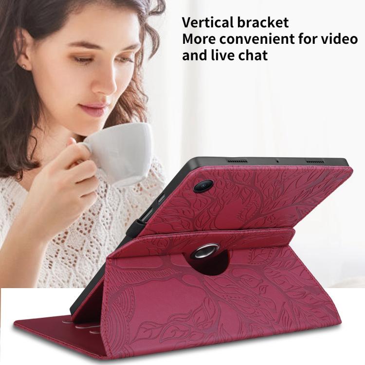 For Xiaomi Redmi Pad 2 SE 9.7 2026 Tree Life Embossed Rotation Leather Tablet Case(Red) - Image 6