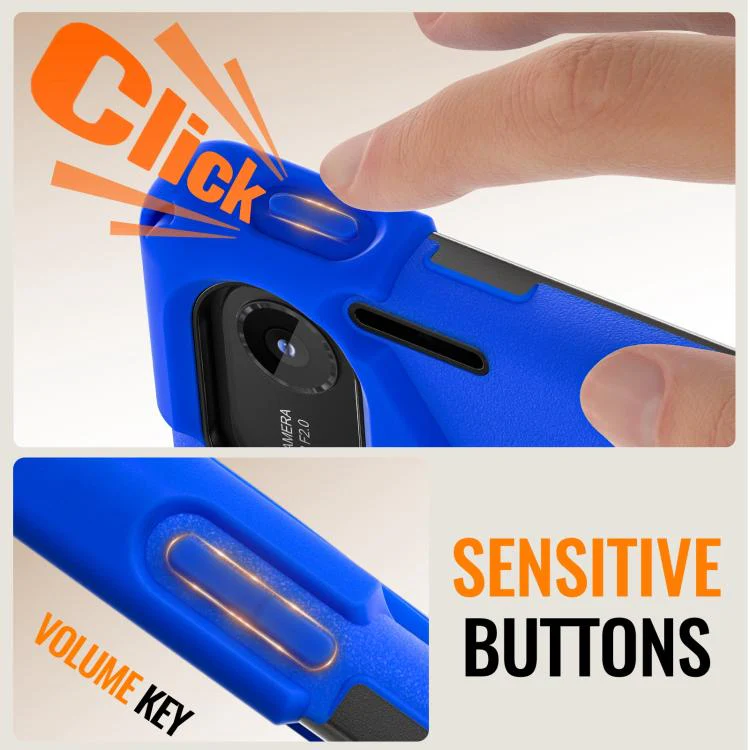 For Xiaomi Redmi Pad 2 Silicone Hybrid PC Tablet Case with Holder & Shoulder Strap(Blue) - Image 3