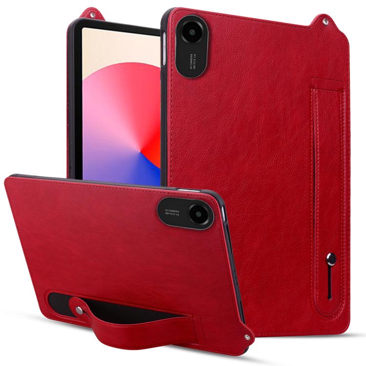 For Xiaomi Redmi Pad 2 TPU Leather Back Tablet Case with Wristband(Red)