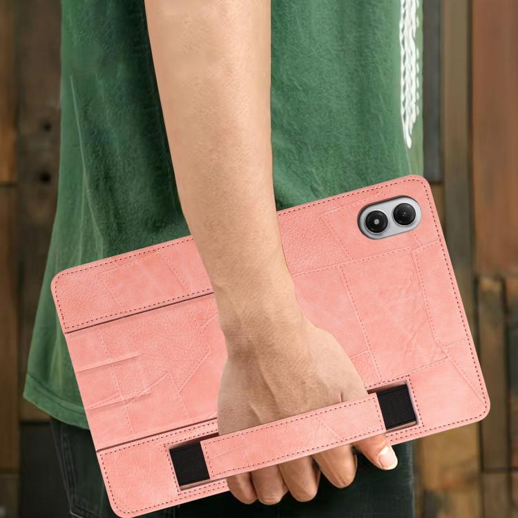 For Xiaomi Redmi Pad Pro 12.1 Wristband Retro Vegan Leather Back Tablet Case with Holder(Pink) - Image 6