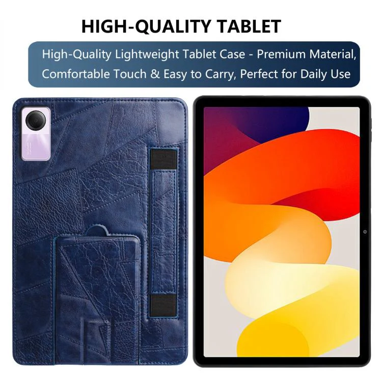 For Xiaomi Redmi Pad SE 11 2023 Wristband Retro Vegan Leather Back Tablet Case with Holder(Blue) - Image 2