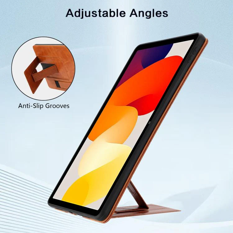 For Xiaomi Redmi Pad SE 11 2023 Wristband Retro Vegan Leather Back Tablet Case with Holder(Brown) - Image 4